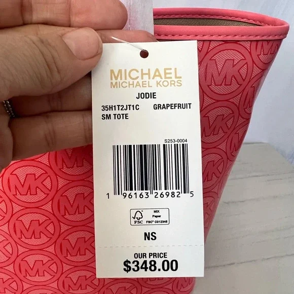 Michael Kors Small Jodie Tote Grapefruit Logo - Picture 6 of 8